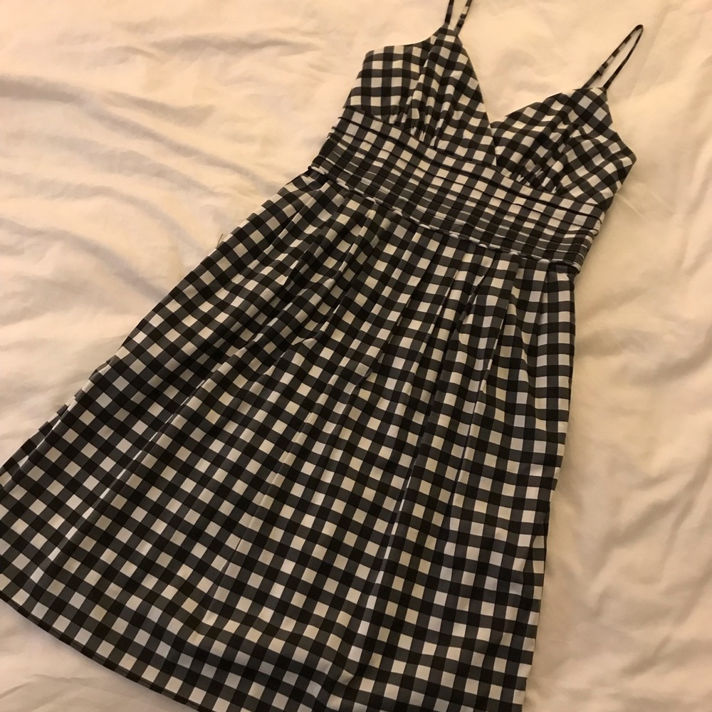 Black and white check spaghetti strap sundress